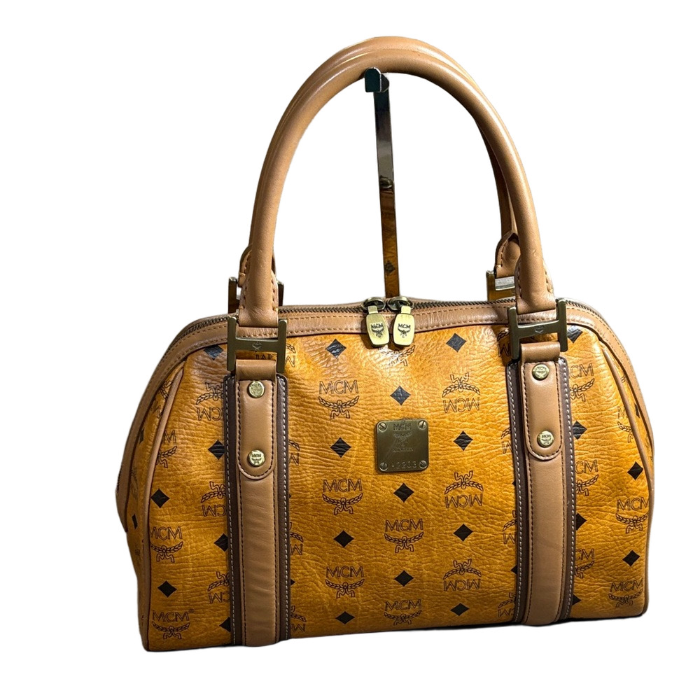 MCM Cognac Visetos Satchel